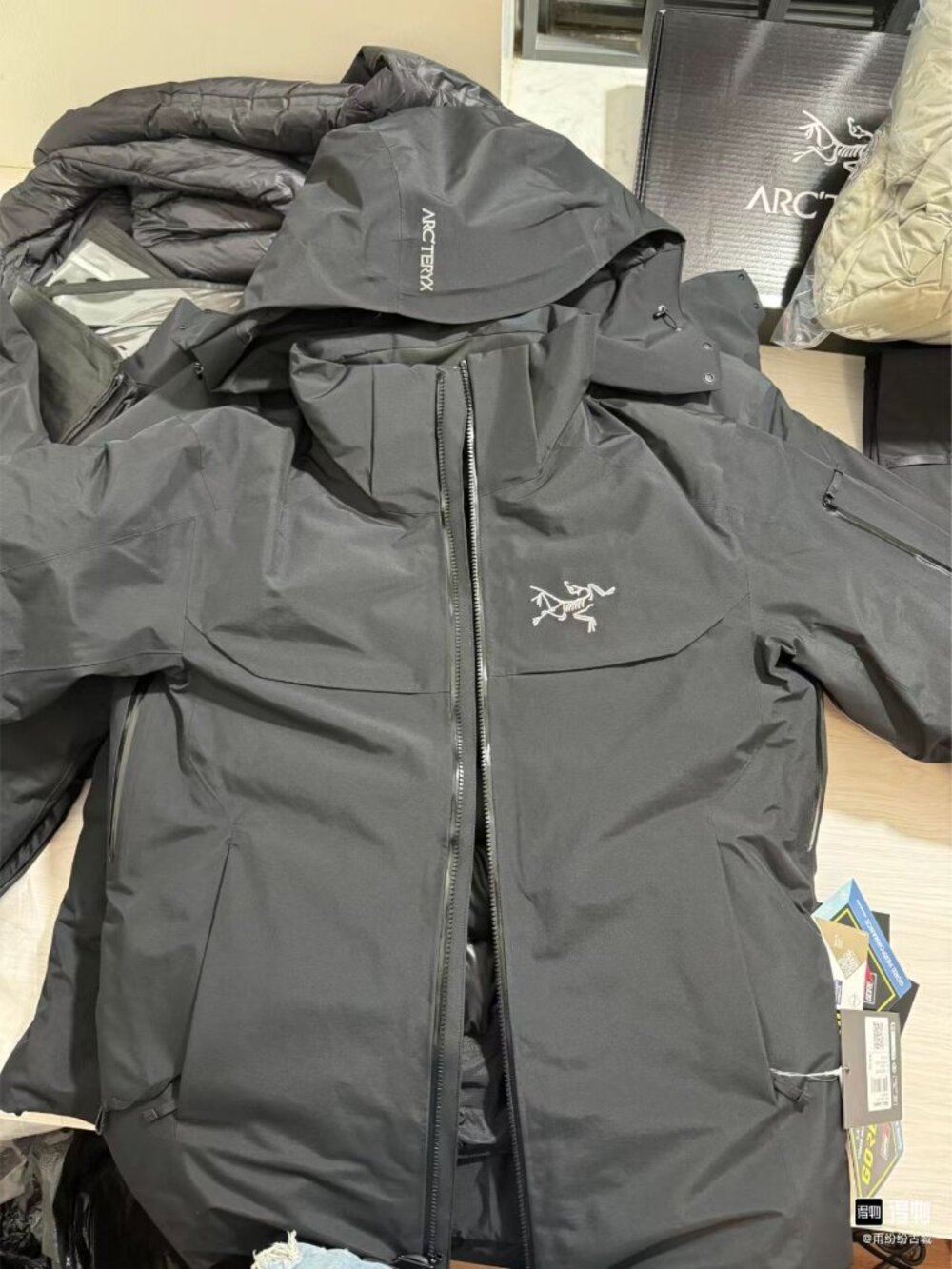 Men's Arc'teryx Macai GTX 750 Down Logo Waterproof Warm Hooded Ski Jacket